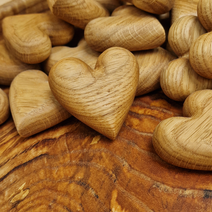 Palm Of Your Hand Carved Oak Heart