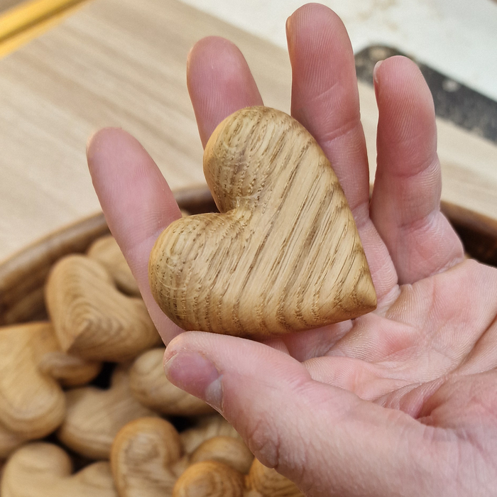 Palm Of Your Hand Carved Oak Heart