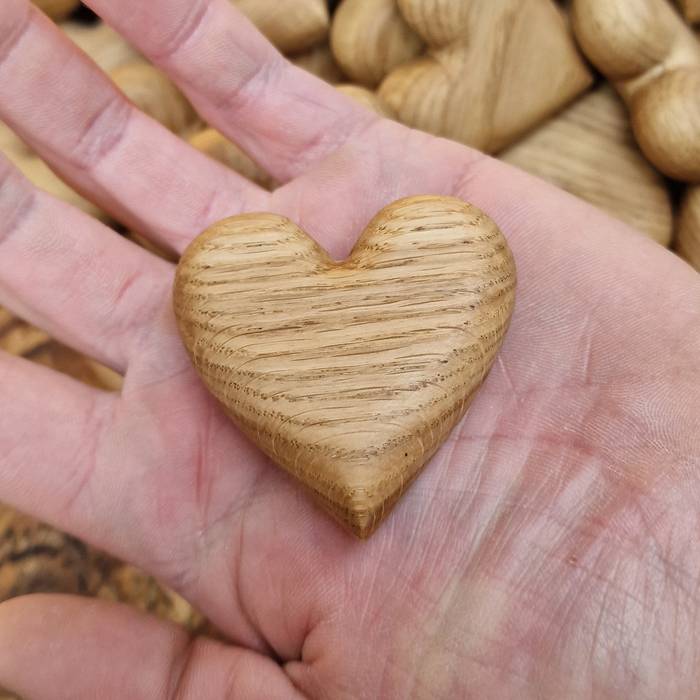 Palm Of Your Hand Carved Oak Heart