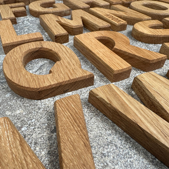 Engraved Oak Door Letters