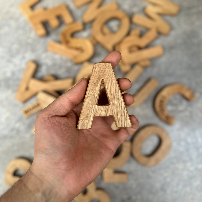 Engraved Oak Door Letters