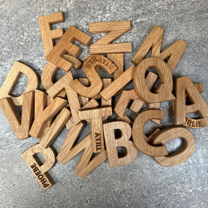 Engraved Oak Door Letters