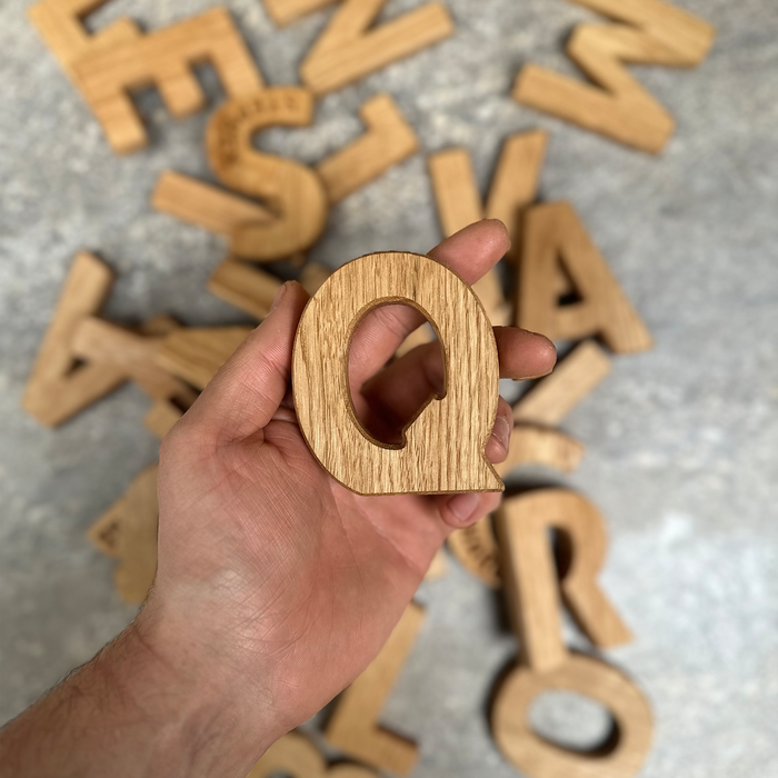 Engraved Oak Door Letters