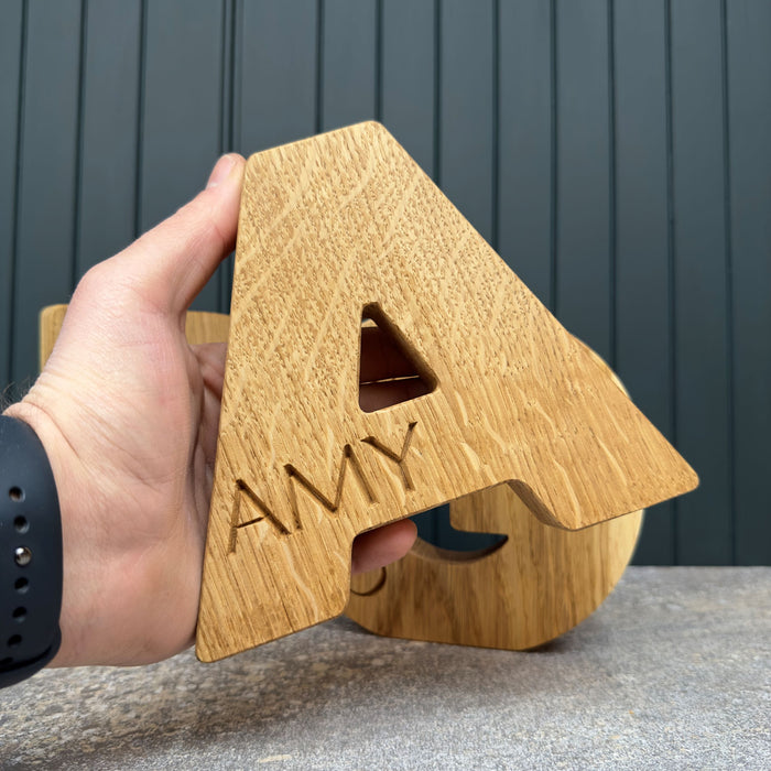 Engraved Oak Letters