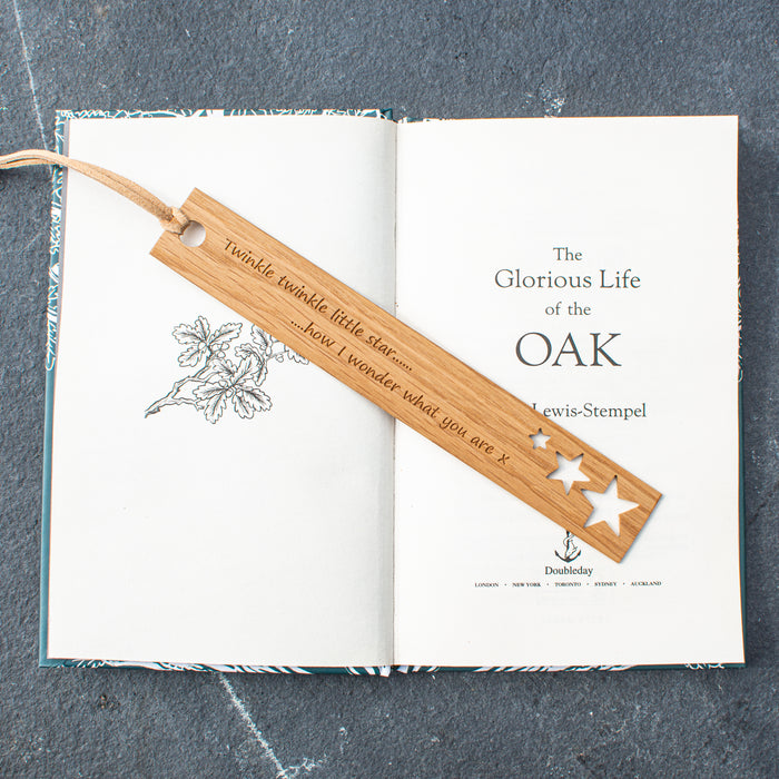Engraved Oak Bookmark