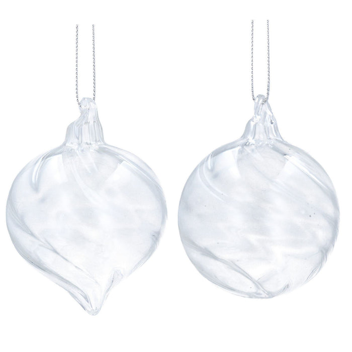 Clear glass spiral Bauble