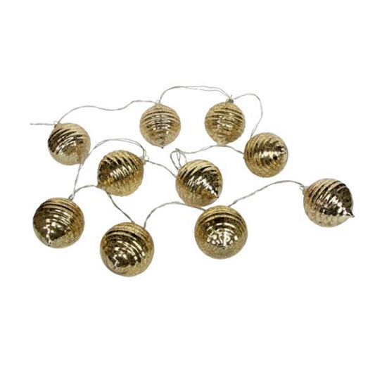 String of Gold glass bauble LED lights