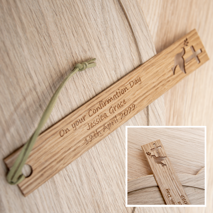 Confirmation Engraved Oak Bookmark