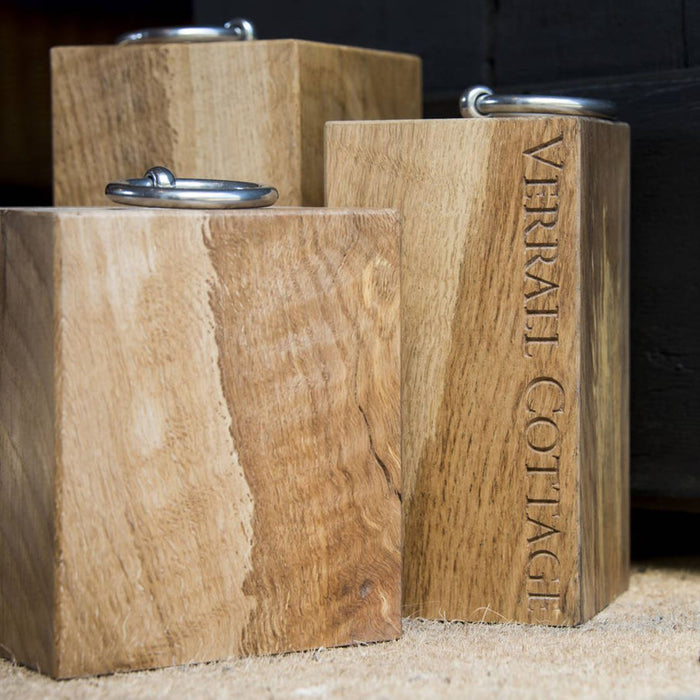 Extra Large Personalised Oak Door Stops