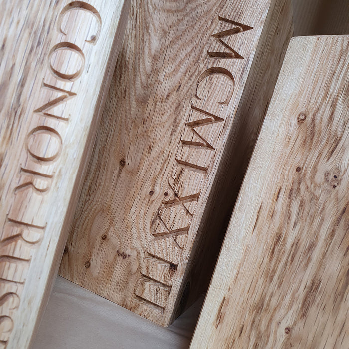 Extra Large Personalised Oak Door Stops