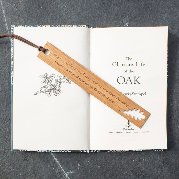 Engraved Oak Bookmark