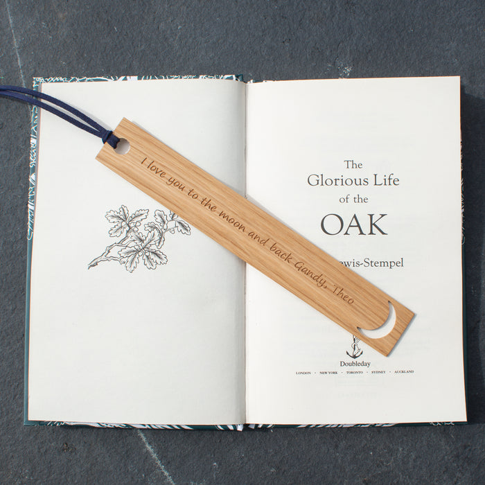 Engraved Oak Bookmark