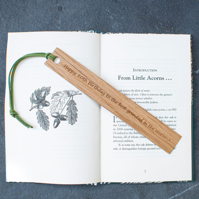 Engraved Oak Bookmark