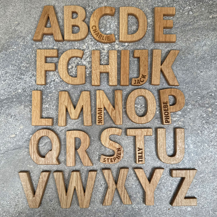 Engraved Oak Door Letters