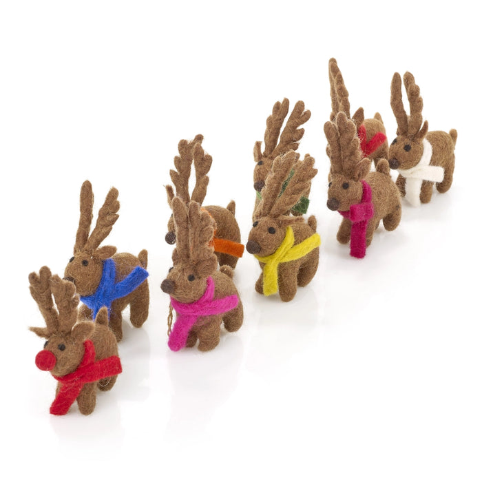 Handmade Felt Christmas Santa's Reindeer Set of 9 by Felt So Good