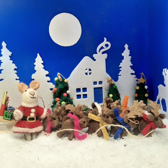 Handmade Felt Christmas Santa's Reindeer Set of 9 by Felt So Good