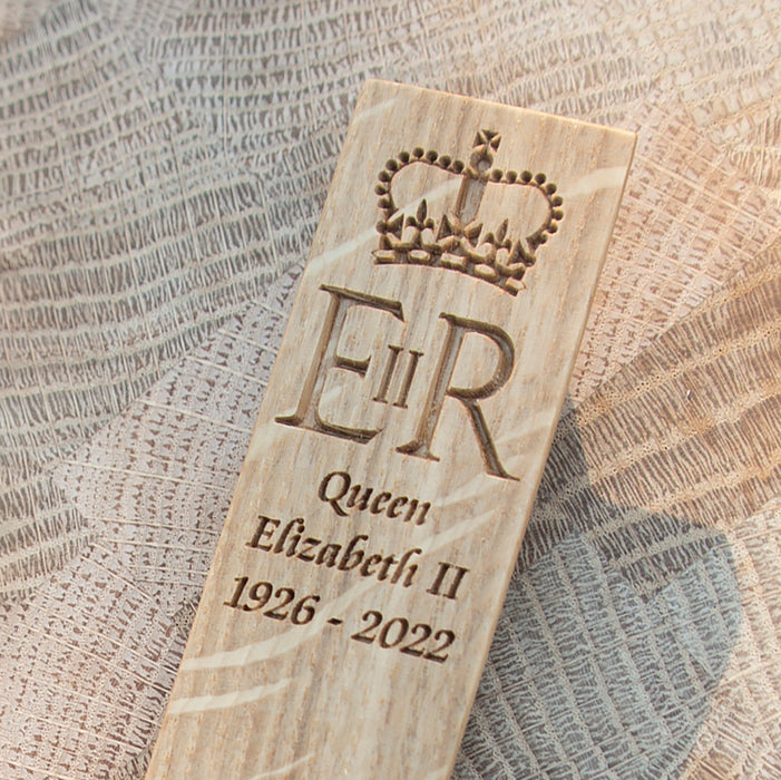 Queen Elizabeth II Commemorative Oak Bookmark
