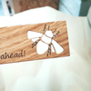 Personalised Oak Bookmark - Bee and Honeycomb