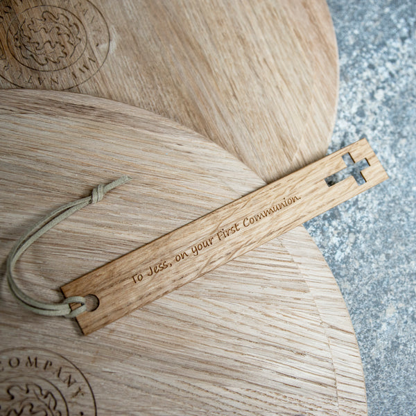 Holy Communion Engraved Oak bookmark keepsake