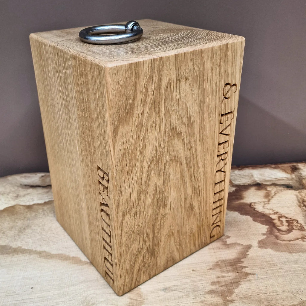 Copy of Oak Urn for Cremation Ashes - Hybrid Door Stop