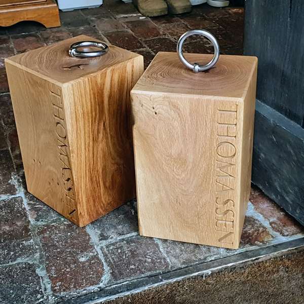Extra Large Personalised Oak Door Stops