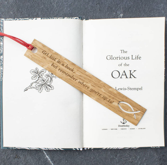 Engraved Oak Bookmark -  Inspired By Nature